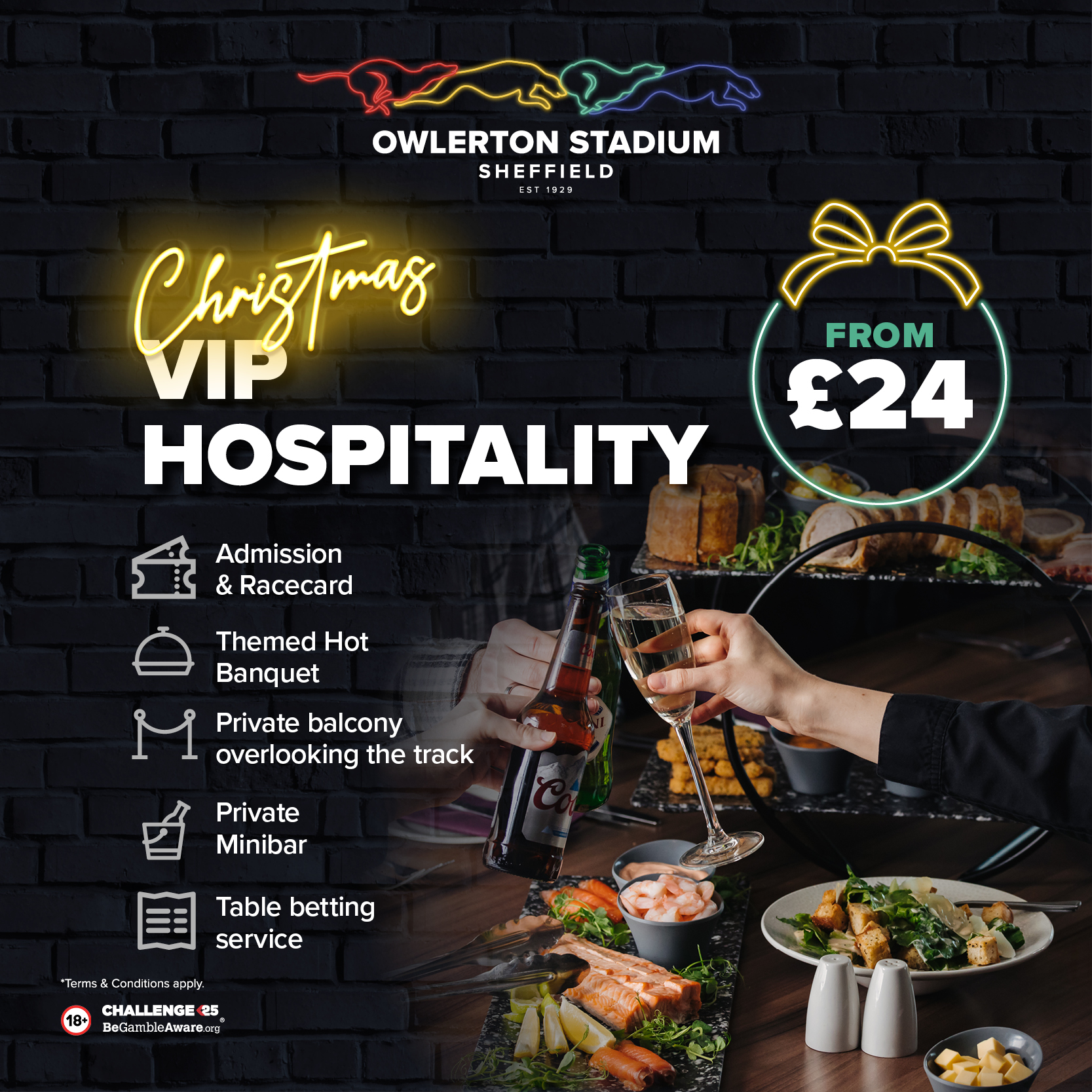 VIP Hospitality - Christmas Hospitality - Christmas in Sheffield - Owlerton Stadium